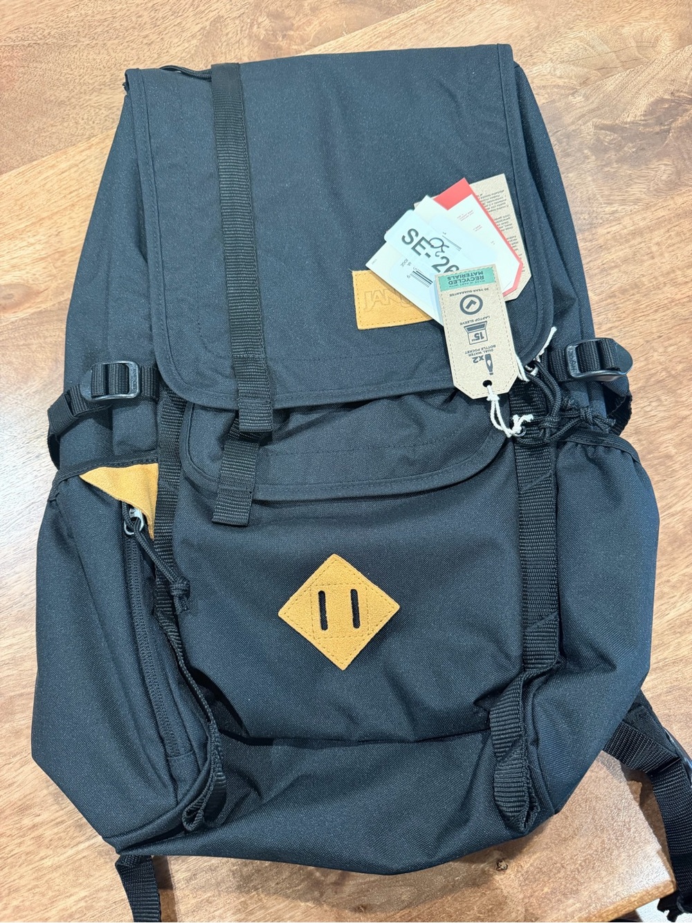 Jansport Black Backpack with Tan Accents
